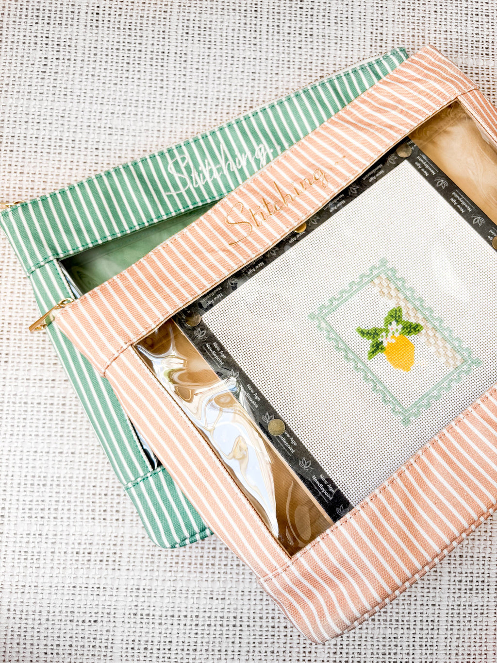 Stitching... Needlepoint Project Bag