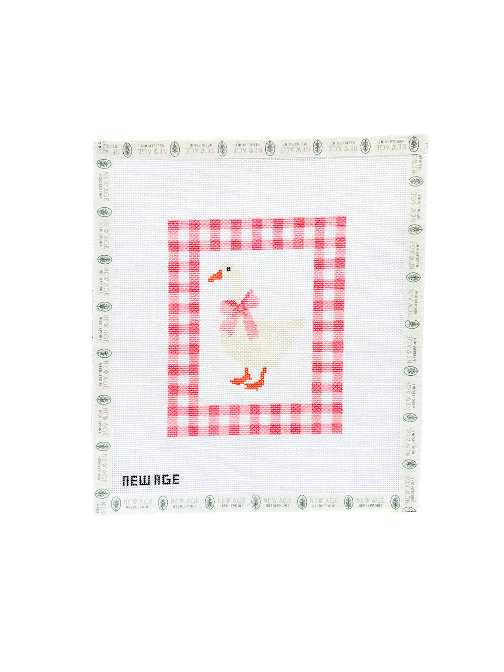Gingham Baby Goose Needlepoint Canvas