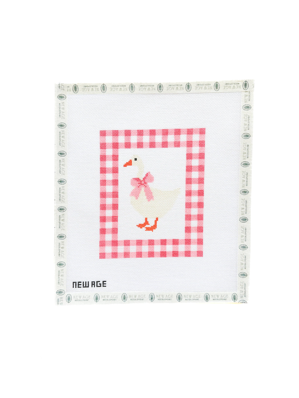 Gingham Baby Goose Needlepoint Canvas